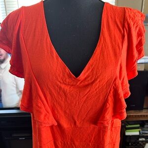 Ruffled Orange Blouse 2x